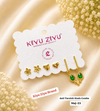 Emerald Bloom Gold-Plated Stud Earrings Set