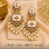 Ivory Royale Kundan Pearl Chandbali Earrings